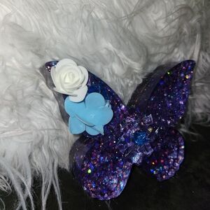Glittery Purple Butterfly Decor